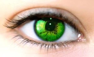 Oeil feminin vert
