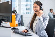 Friendly,Female,Helpline,Operator,In,Call,Center.,Young,Woman,Working